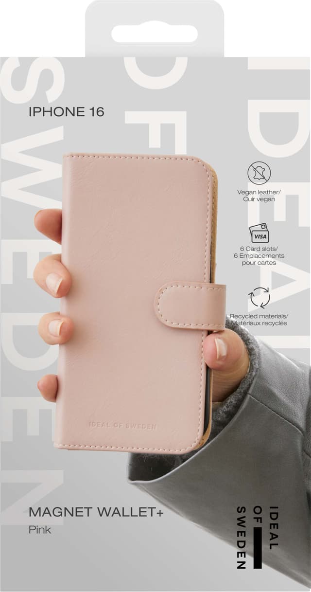 Ideal of Sweden Magnet Wallet+ iPhone 16 pungetui (pink)