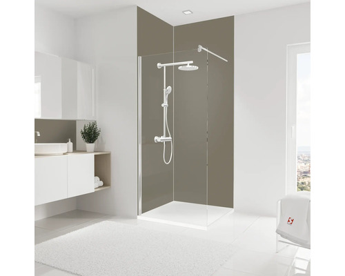 Douchewandset SCHULTE DecoDesign ExpressPlus effen kleur taupe 255 x 90 cm EP1900915 678