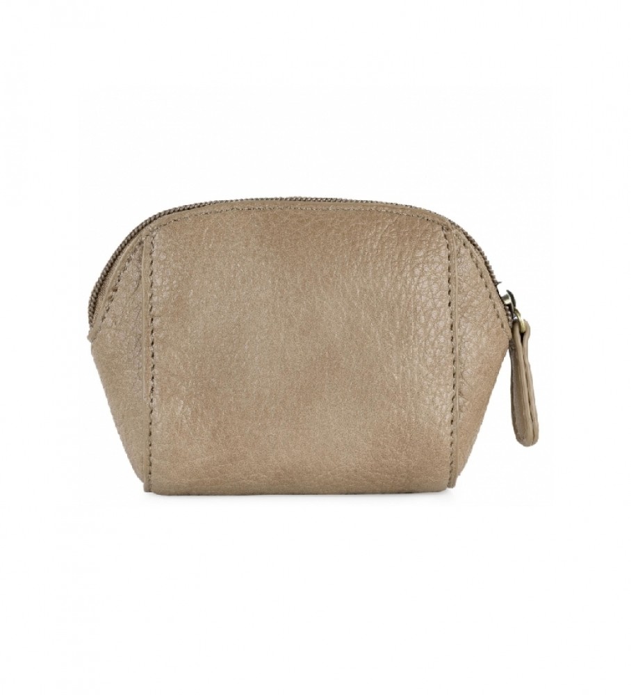 Lois Monedero de pele Calgary Bege -13x8x4,5cm-