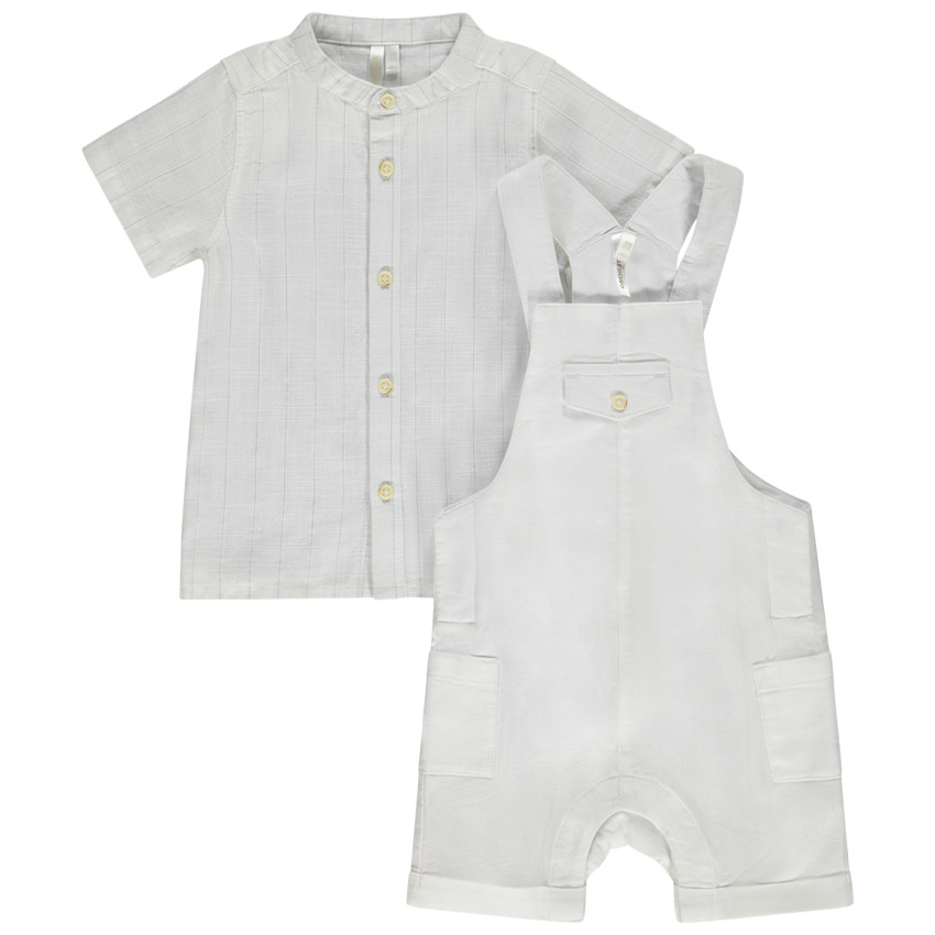 Ensemble de cérémonie 2 pièces avec salopette pour bébé garçon