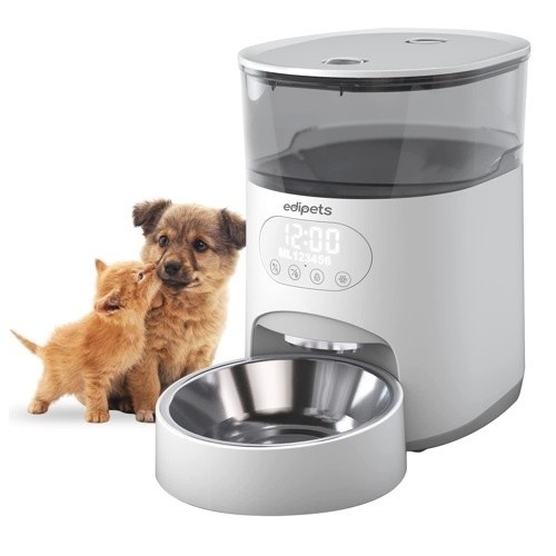 Edipets comedouro automático branco para cães e gatos