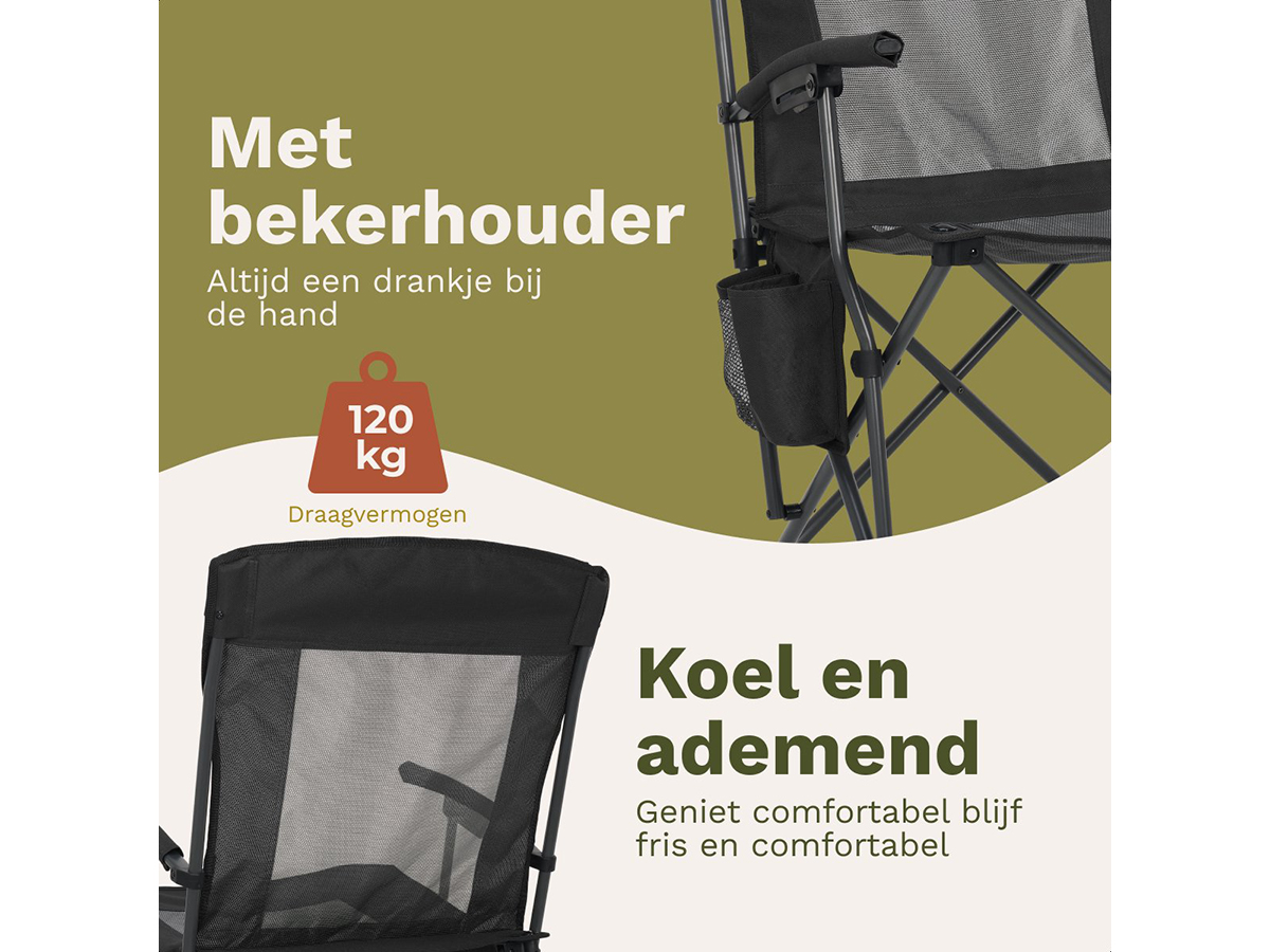 Trvlmore Foldable Air Black vouwstoel - Set van 2