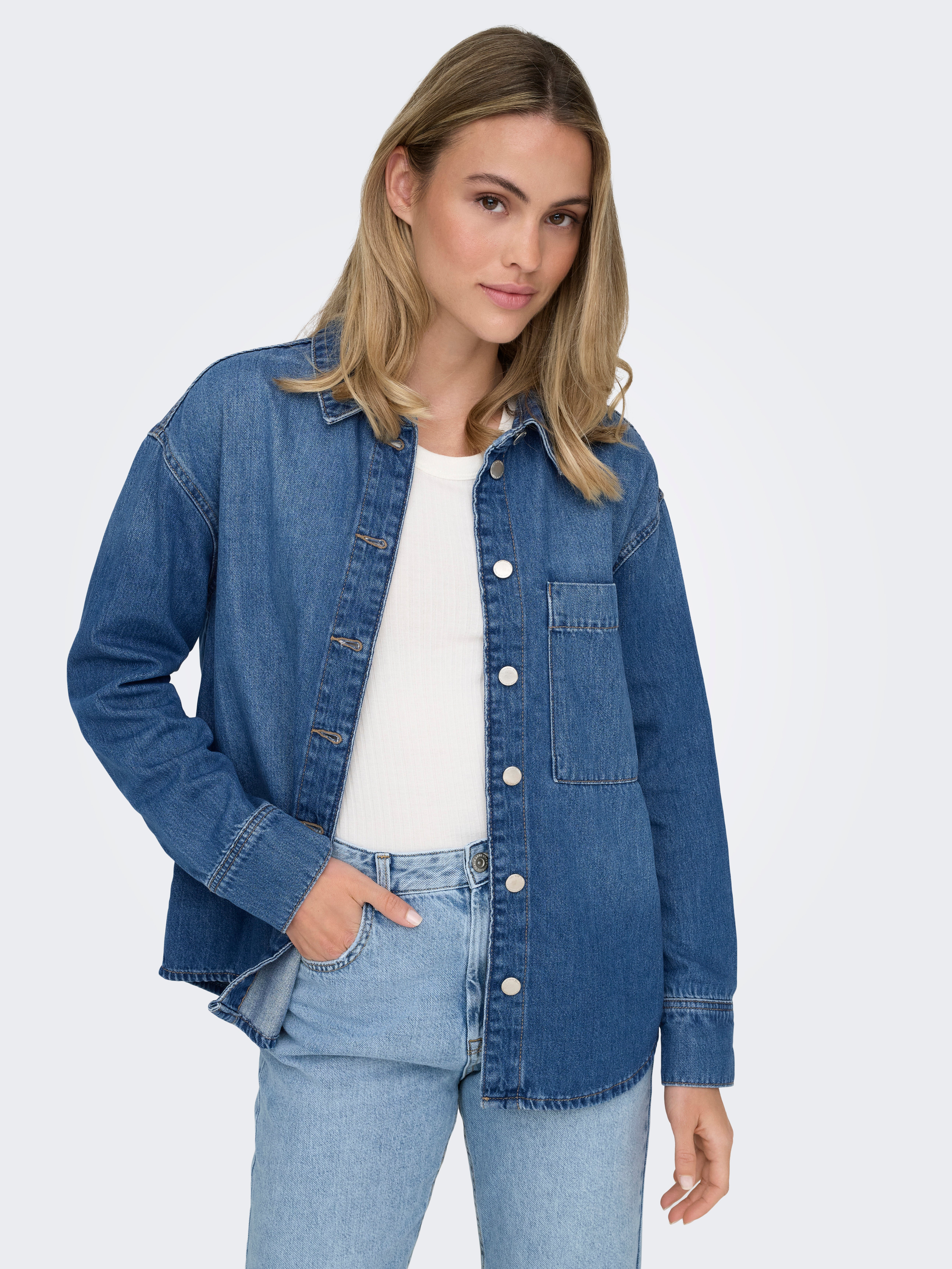 ONLESTELLE Jeanshemd Medium Blue Denim