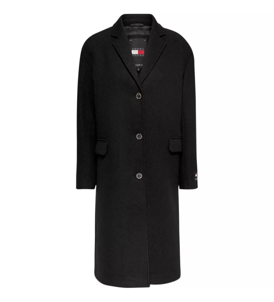 Casaco de lã preto Tommy Jeans