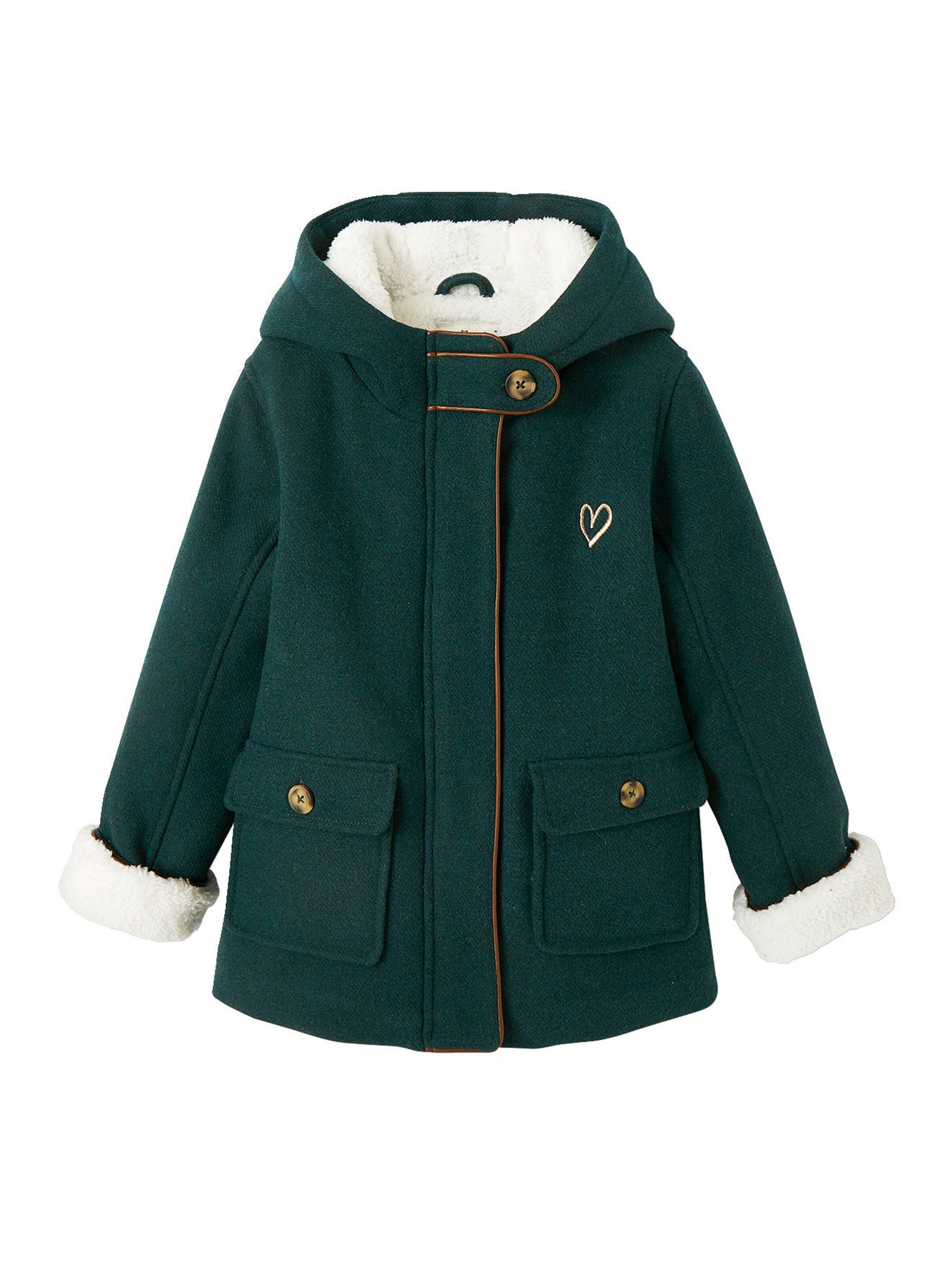 Vertbaudet Mädchen Wintermantel mit Recycling-Polyester dunkelgrün