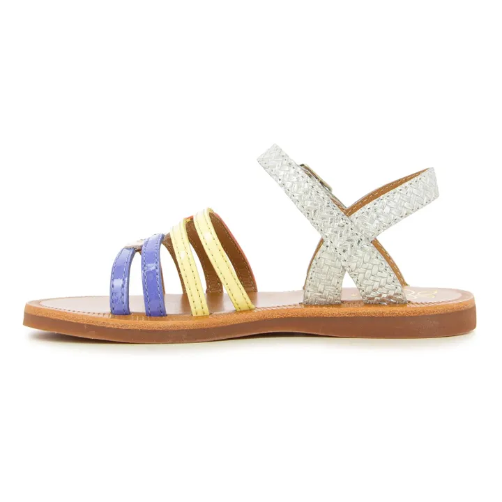 Pom d'Api Sandales Plagette Rainbow | Blanc
