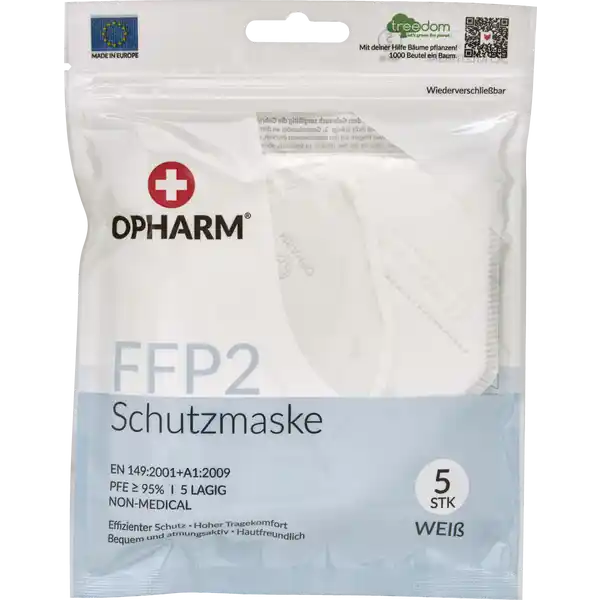 FFP2 Schutzmaske weiß 5-lagig