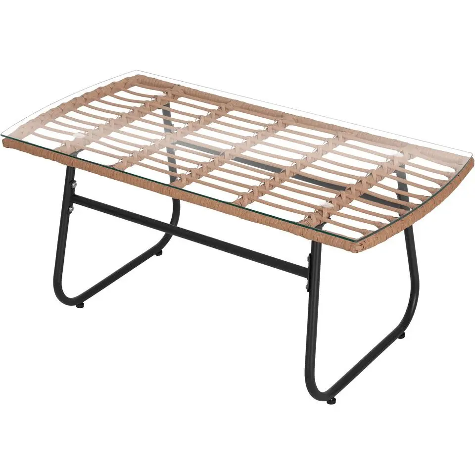 tectake Wicker zitgroep Molfetta XL voor 4 personen, Natuur