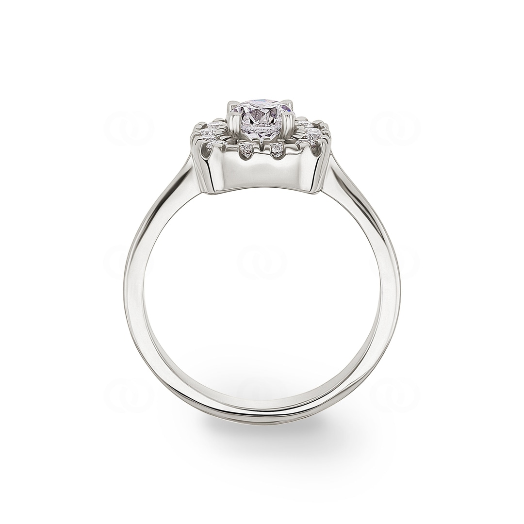 Verlobungsring 750/18 K Weissgold mit Diamanten 0.82 ct H/si