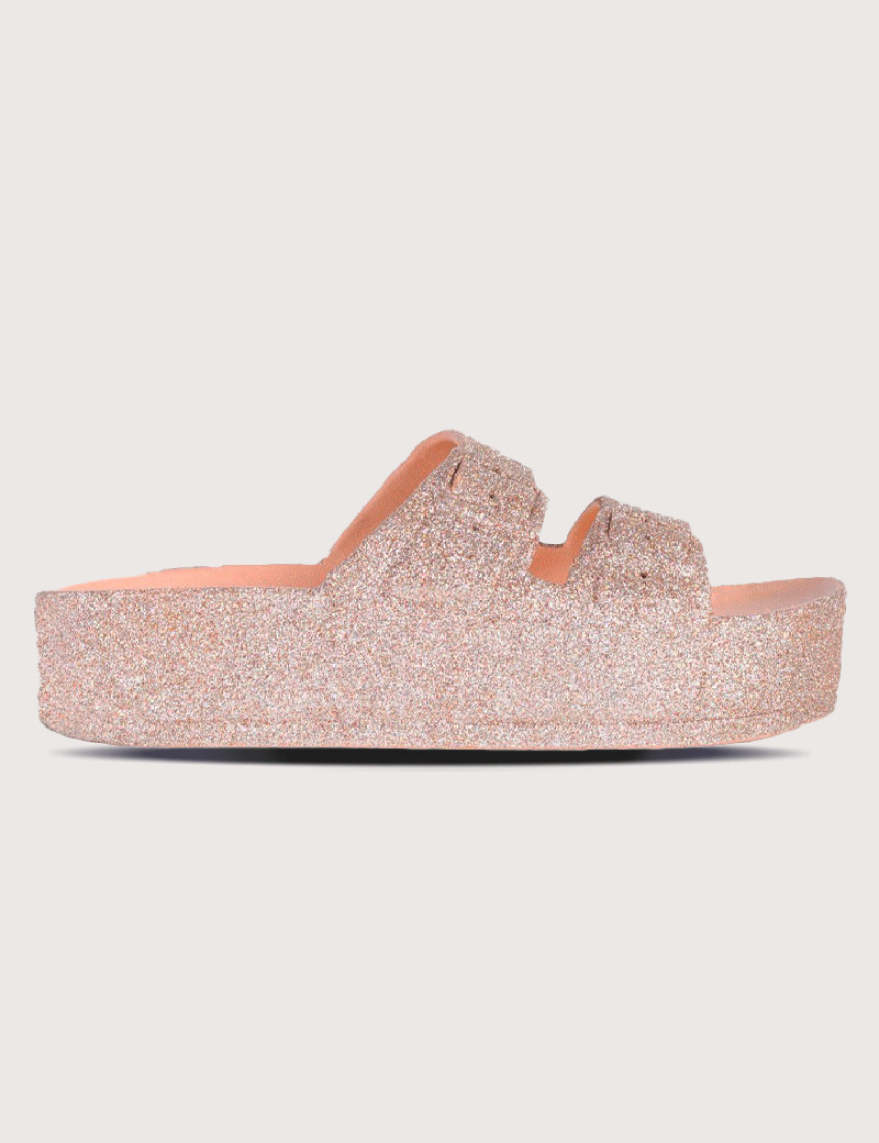 CACATOES SANDALES COMPENSÉES FEMME CAIPIRINHA GLITTER NUDE