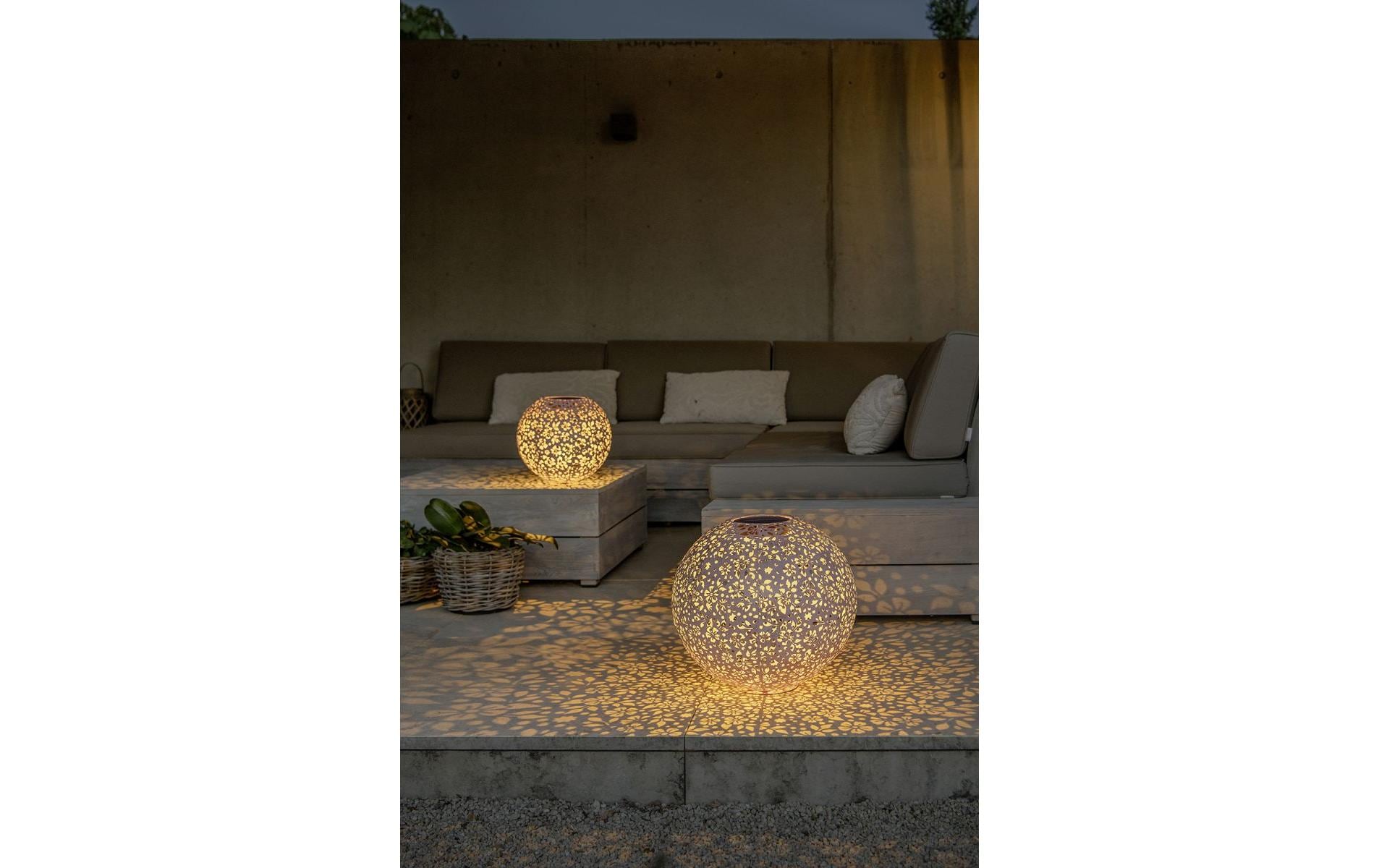 Windlicht Solar Antic Ball Carrera Ø 30 cm, HellrosaSolarleuchte zum Aufstellen