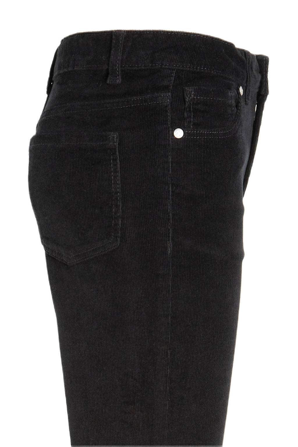 anytime corduroy flared broek zwart