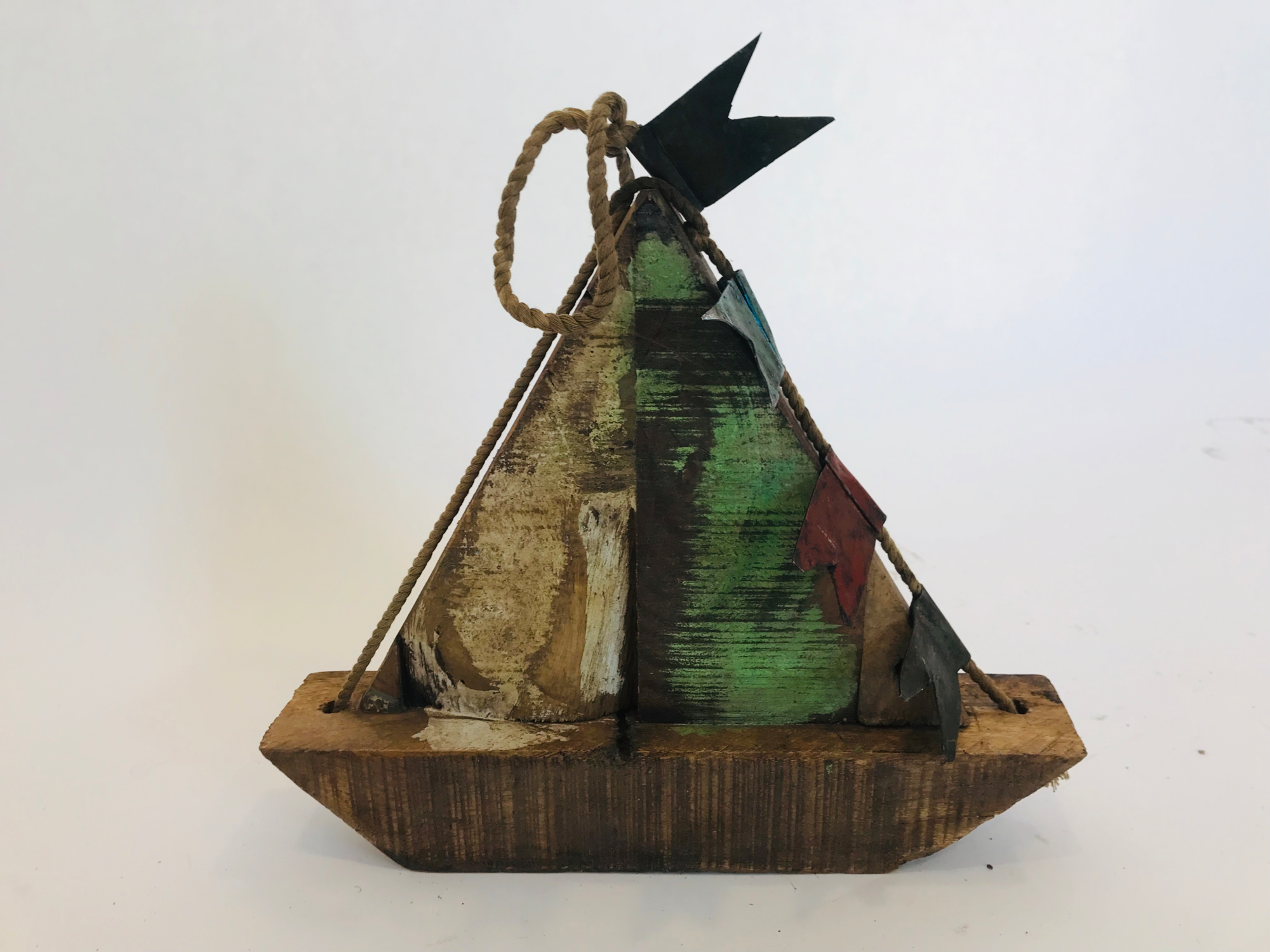 Wooden ship H23cm
