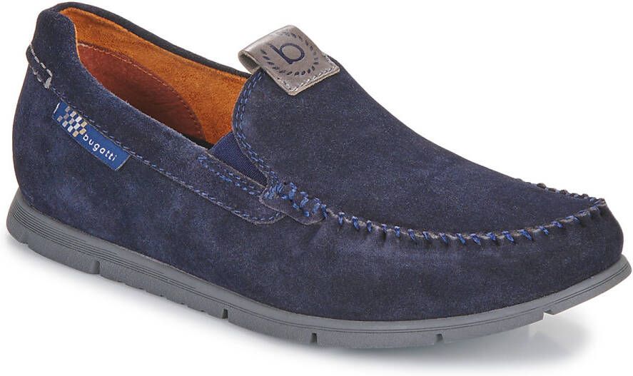 Bugatti Clipperton suède mocassins donkerblauw