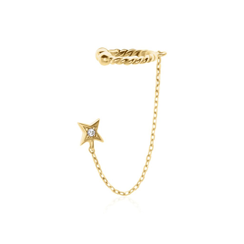 Bijou D'oreille Unitaire Plaqué Or Sweyn Oxyde De Zirconium