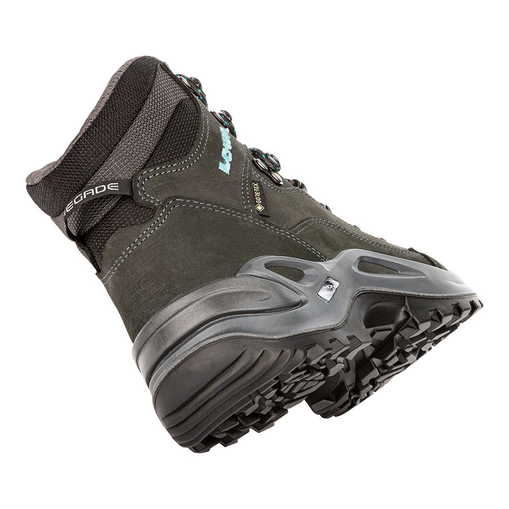 Lowa RENEGADE GTX MID - Chaussures randonné Femme asphalt/turquoise