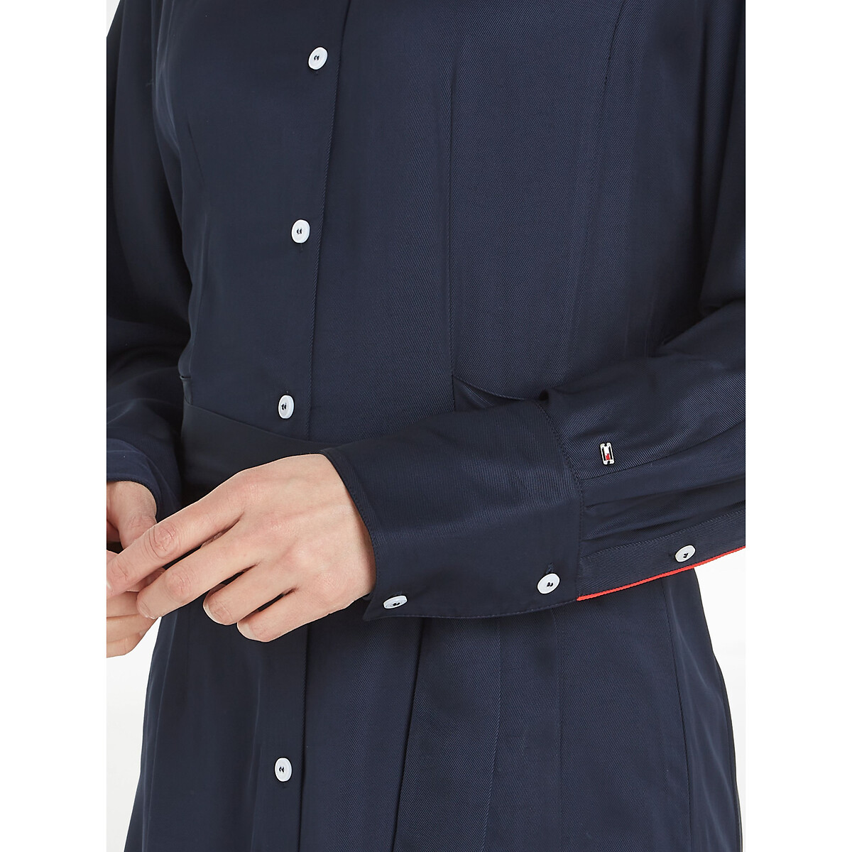 TOMMY HILFIGER<br>Vestido camisa curto com mangas compridas