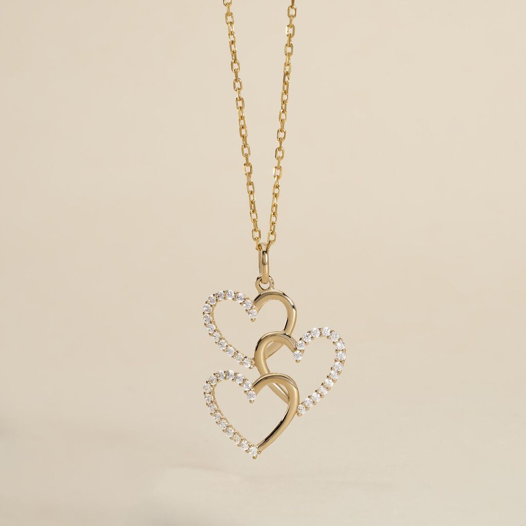 Pendentif Lovely Or Jaune Oxyde De Zirconium