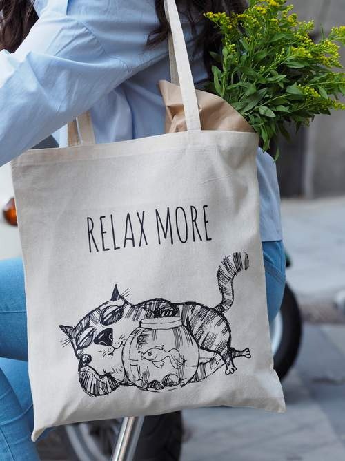 Sacola para gatos Caudania Relax More em bege
