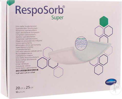 Hartmann RespoSorb Super Pansements Absorbants 20x25cm Pièces 10 (6850234)