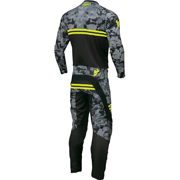 Thor Motocross - Pantalon enfant Sector Digi Camo Noir / Camouflage Noir / Jaune fluo