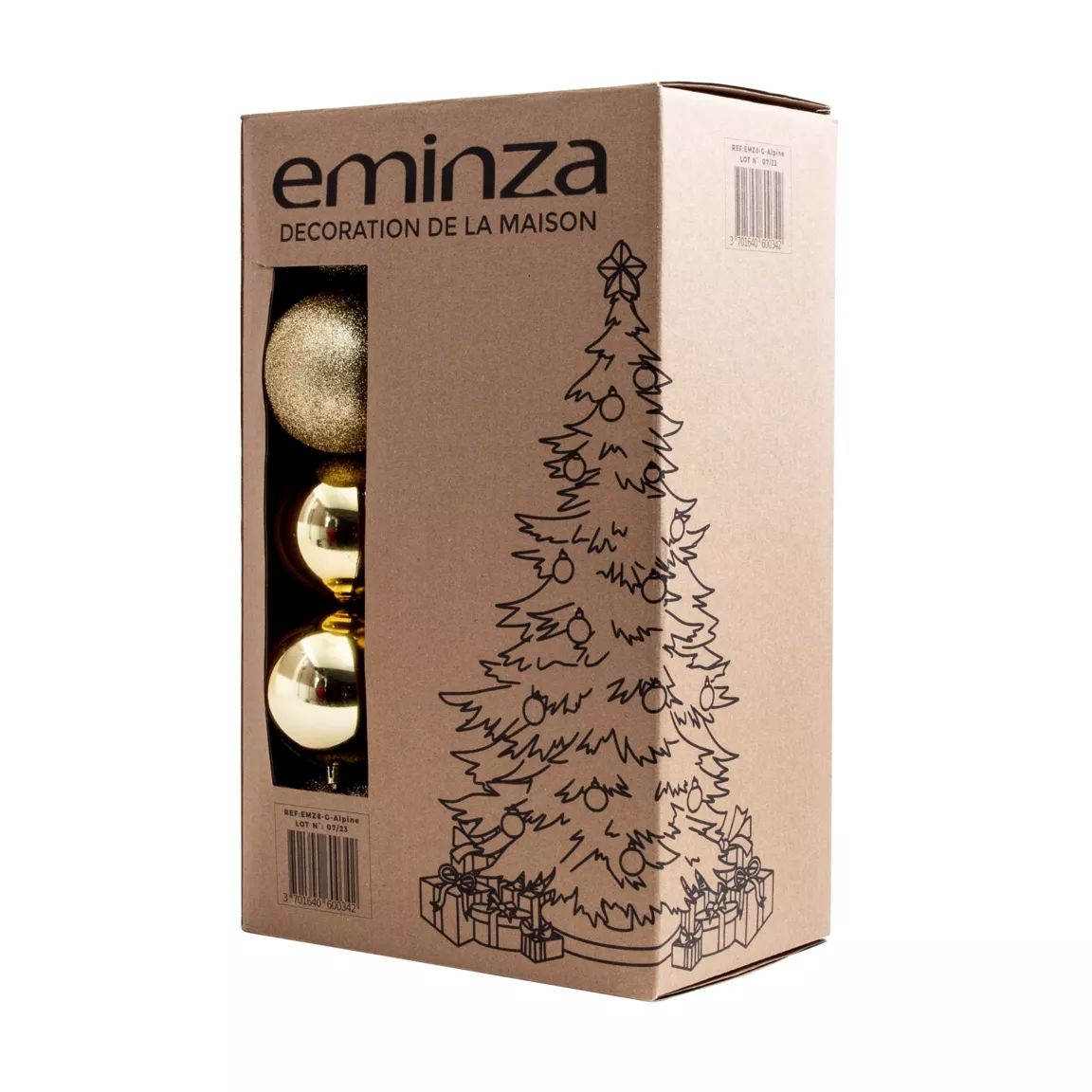 Lot de 30 boules de Noël (D80 mm) New Alpine Or