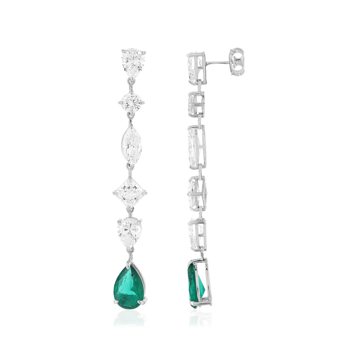 Boucles d'oreilles pendants argent 925 cristal vert