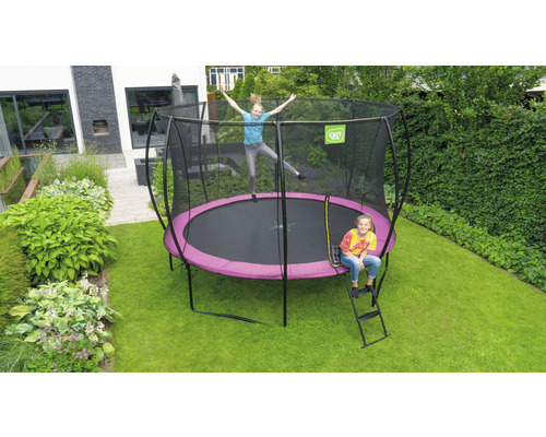 EXIT Silhouette trampoline met veiligheidsnet, Ø 244 cm, roze
