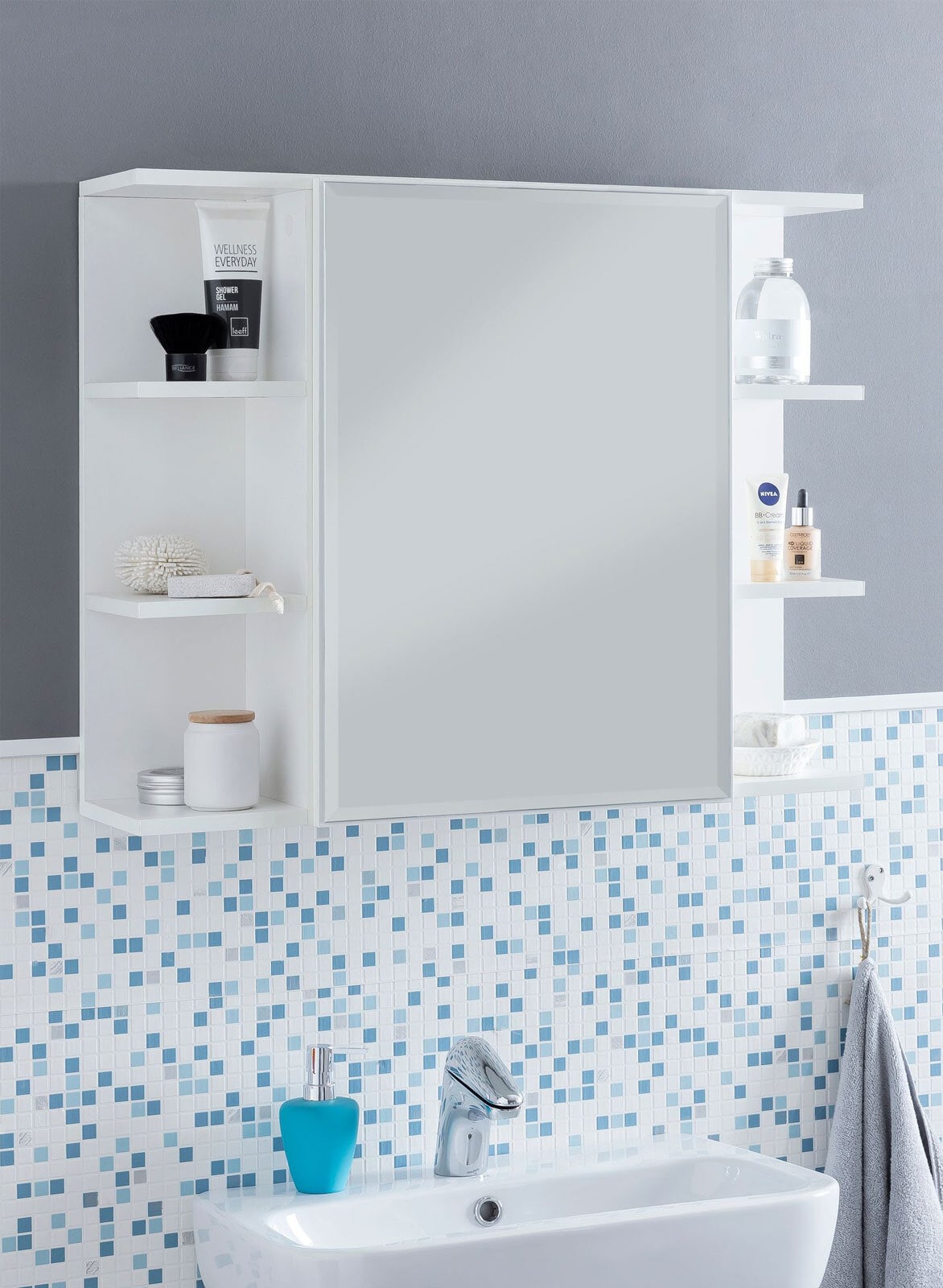 Spiegelschrank 80 x 65 cm weiß
