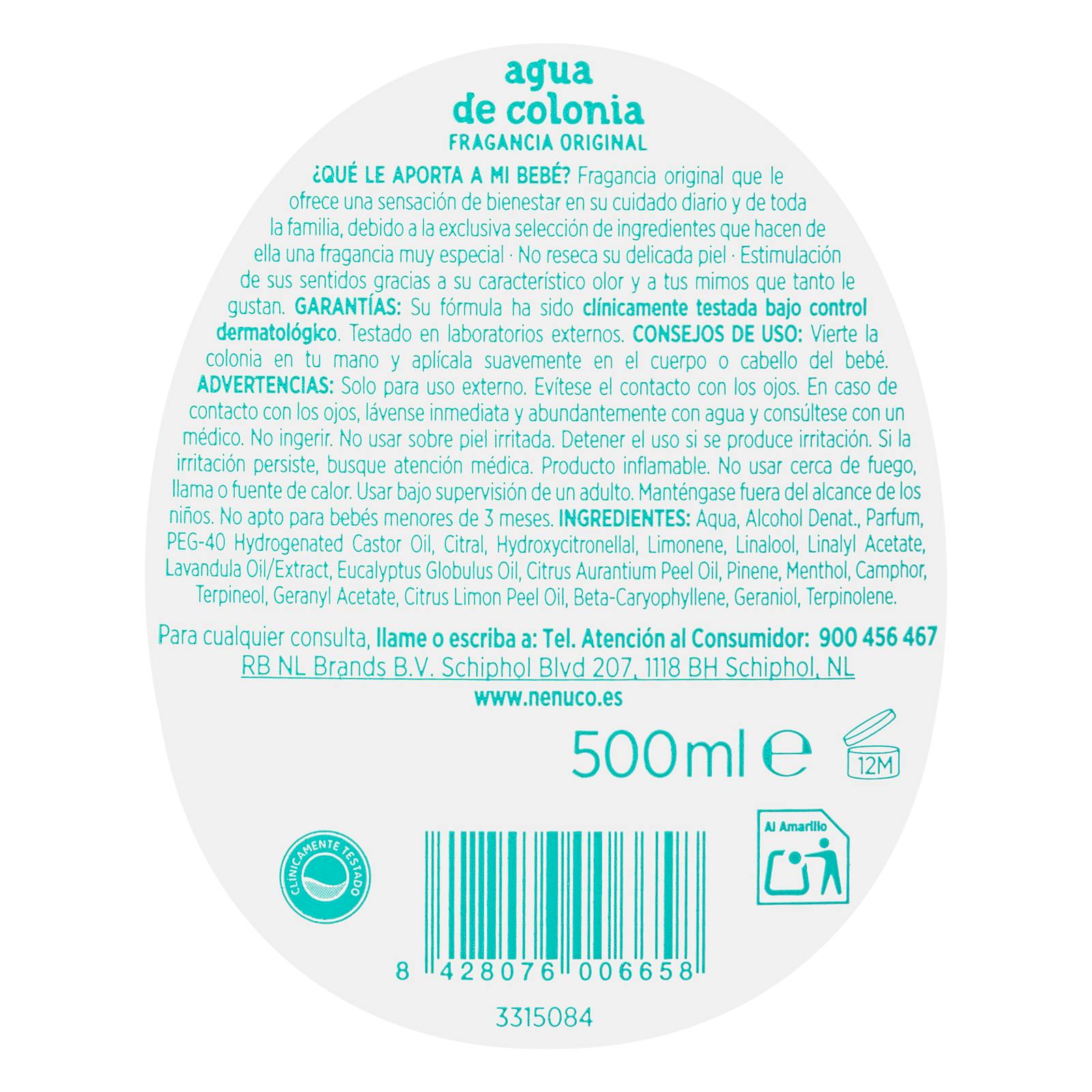 Eau de Cologne pour bébé Nenuco