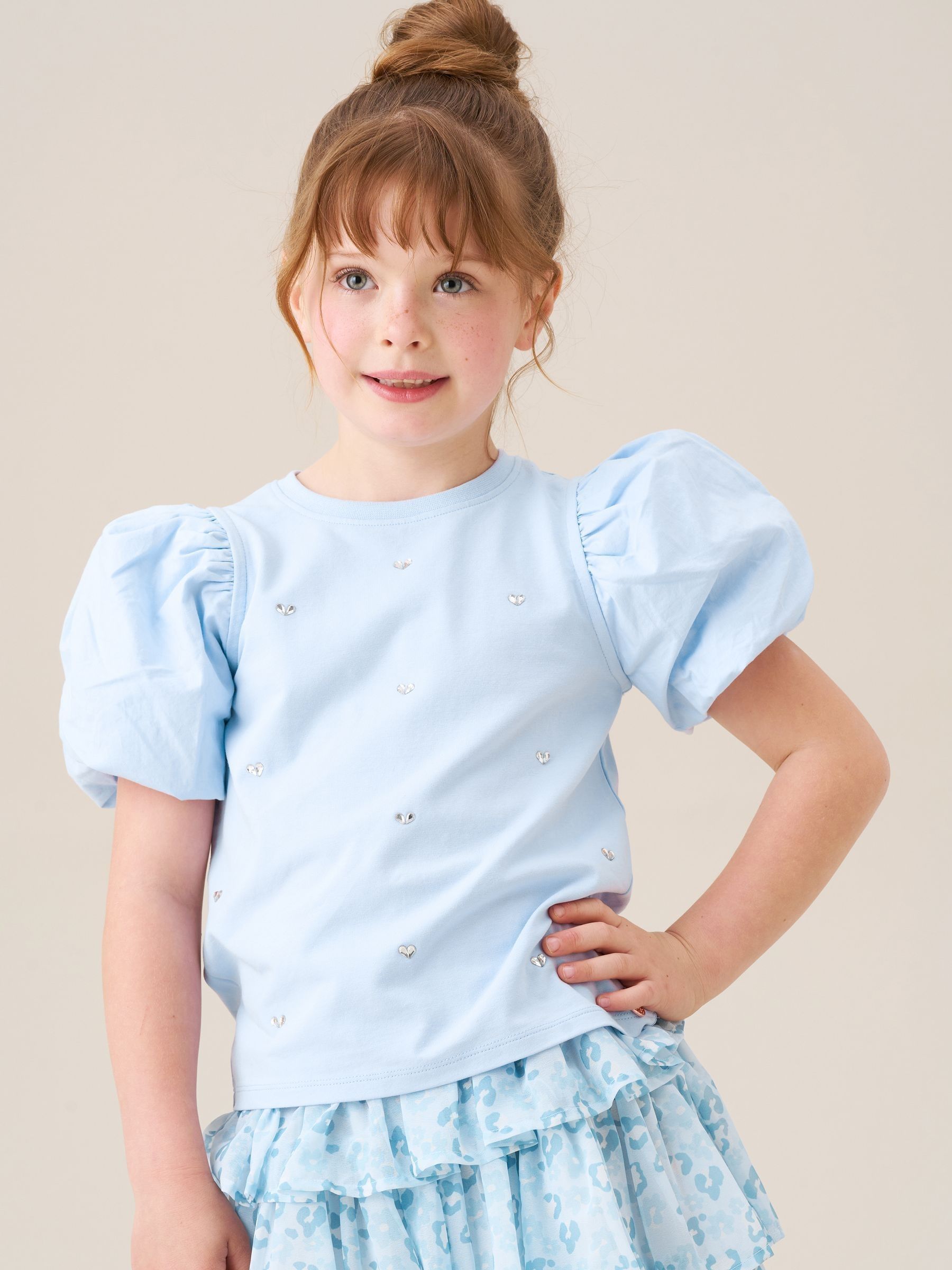 Blauw - Angel & Rocket Aofie T-shirt met strik