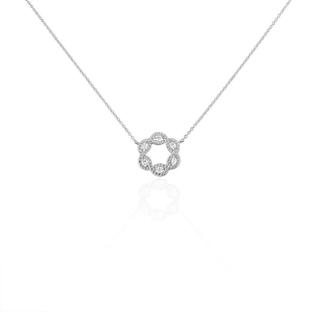 Collier Elvera Argent Blanc Oxyde De Zirconium
