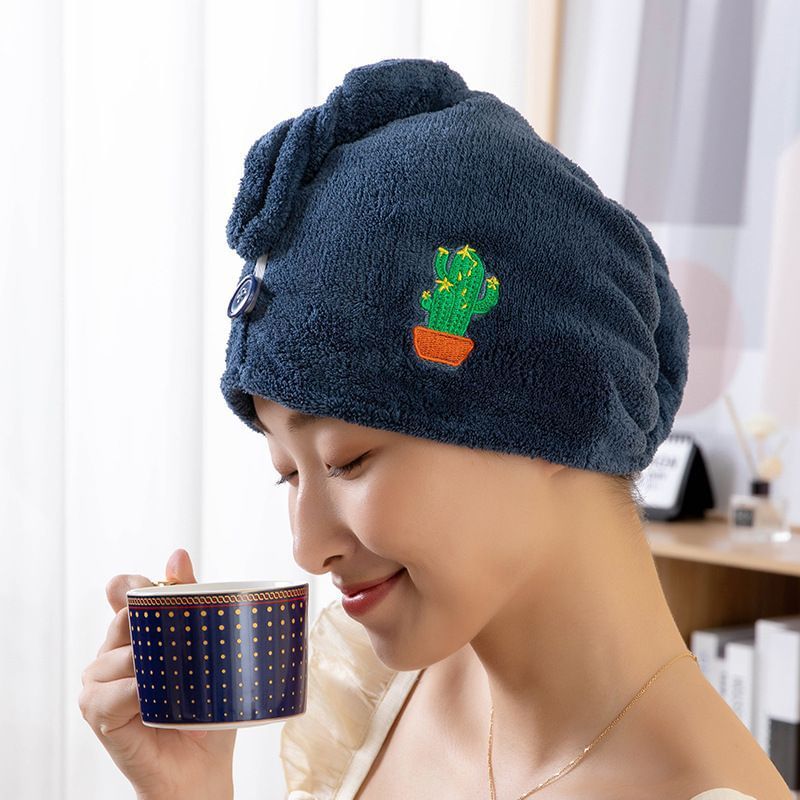 Honeyfluff - Geborduurde handdoek van koraalfleece voor het drogen van haar