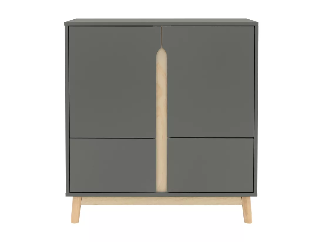 Commode vert mat 80x40x86 cm sideboard avec 4 compartiments de salon entrée