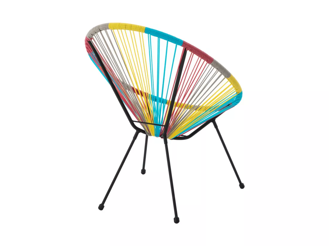 Salon de jardin en fils de résine tressés : 2 fauteuils et une table - Multicolore - ALIOS III de MYLIA