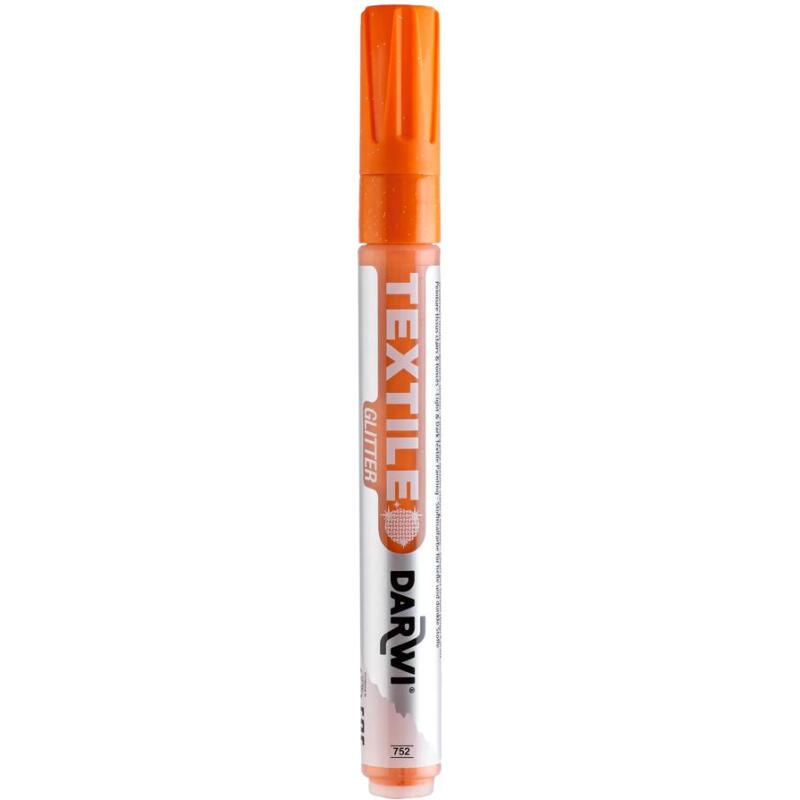 DARWI Marqueur Peinture Textile Pailletée Pointe Conique Fine 2mm - Orange