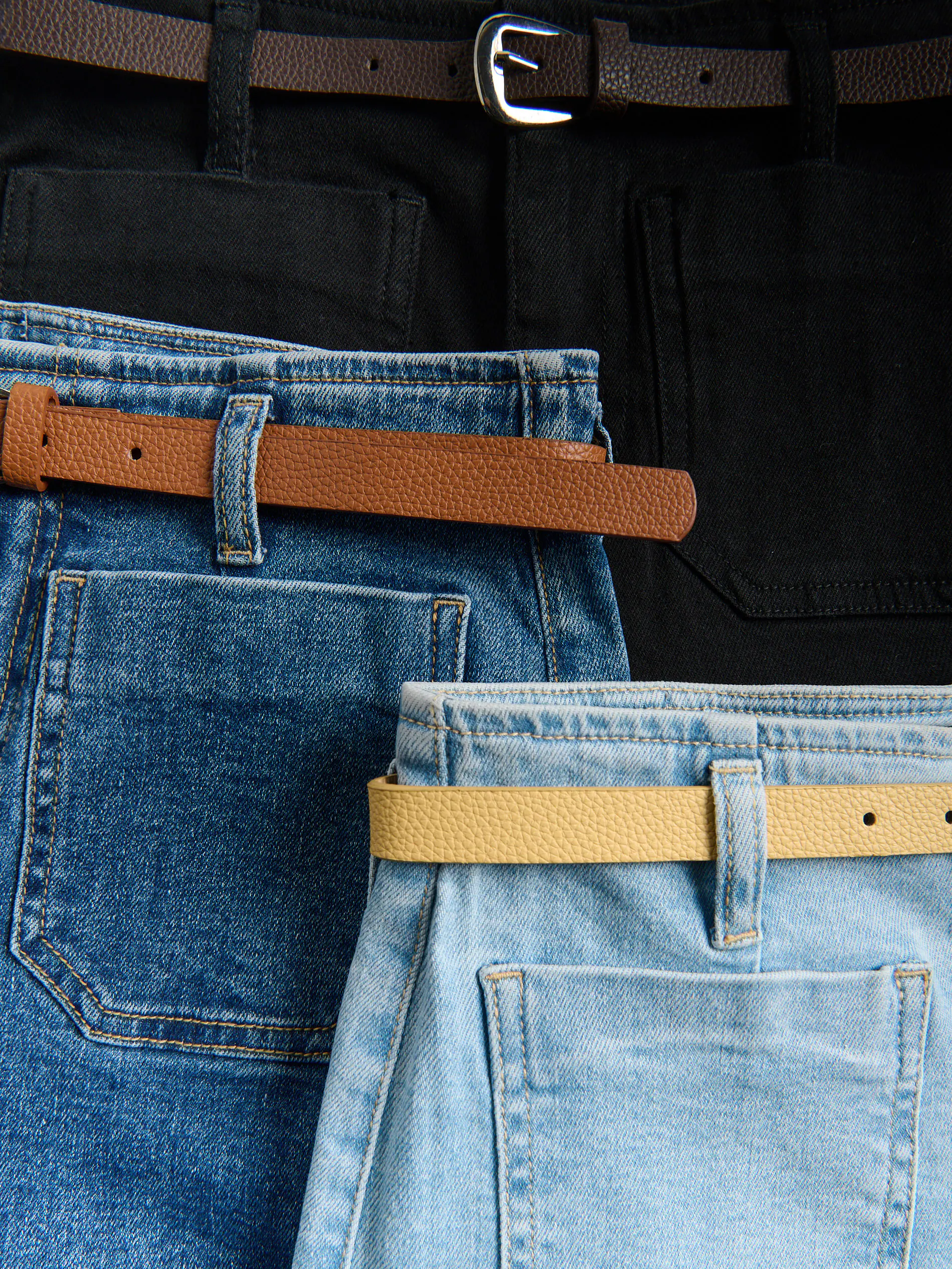 Jeans Wide Leg mit Gürtel