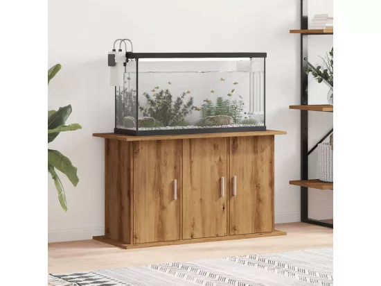 Support d'aquarium chêne artisanal 101x41x58 cm bois ingénierie