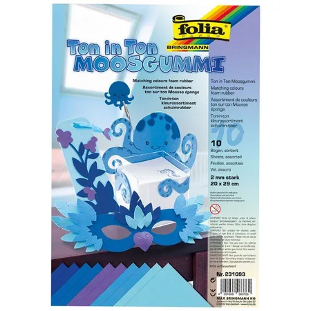 Folia Moosgummi Ton Mix blau
