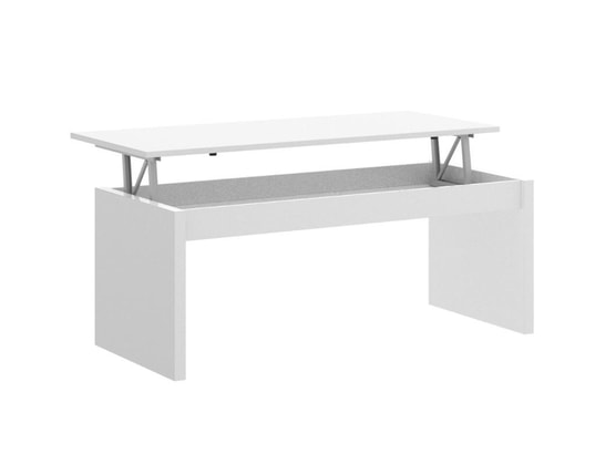 VENTE-UNIQUE - Table basse bastian - plateau relevable - coloris blanc