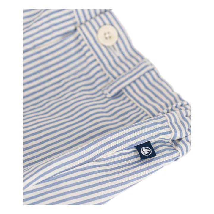 Petit Bateau Short Mascara Seersucker | Bleu
