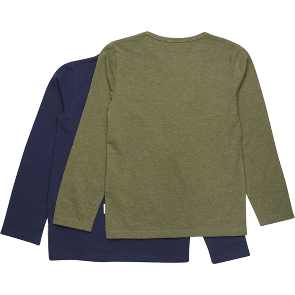 Køb Minymo Dark Olive Bluse Basis 34 2-pak NOOS
