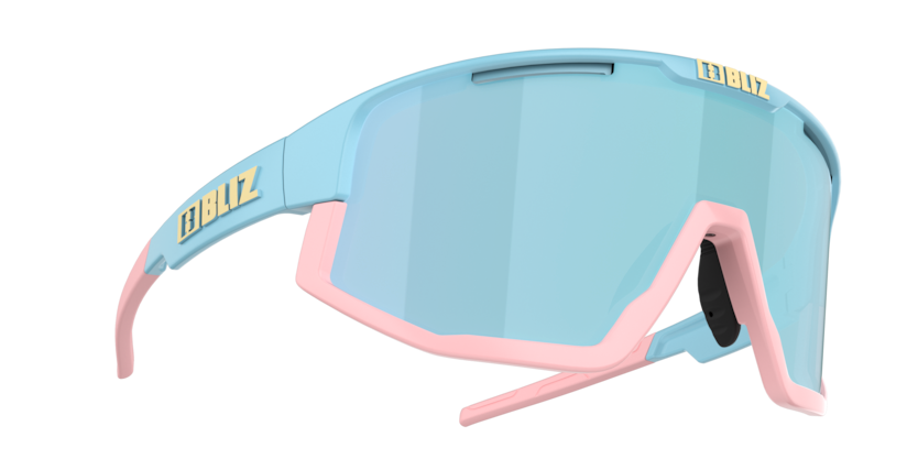 Bliz Fusion Cykelbriller Pastelblå/Lyserød med Blå Linse