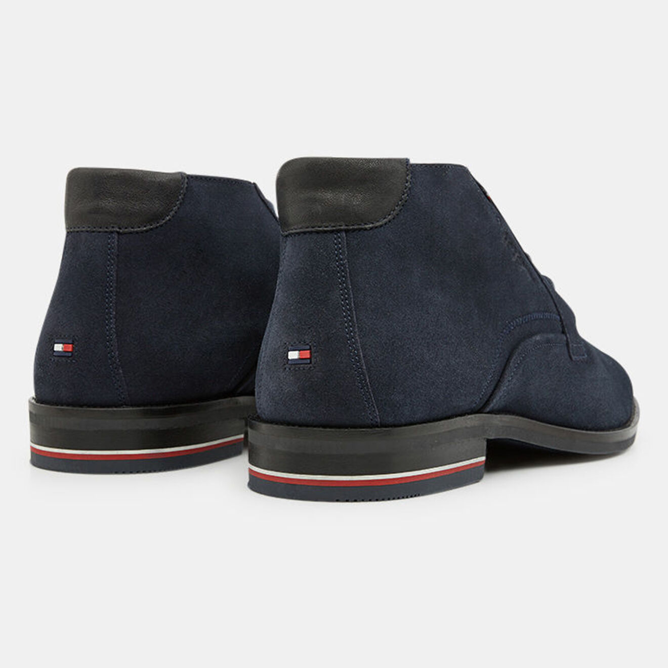 Tommy Hilfiger Desert boots en Velours de Cuir Signature bleu marine