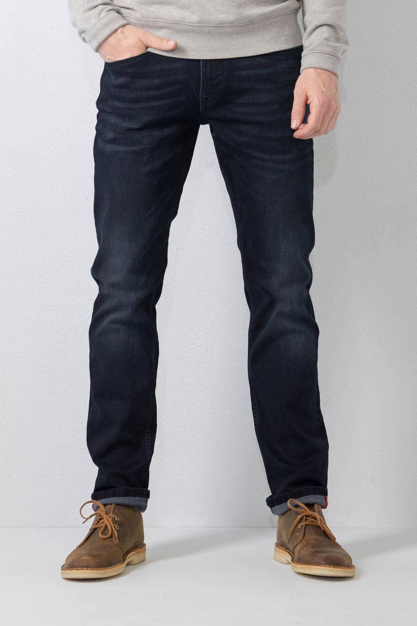Petrol Industries regular tapered fit jeans RUSSEL met riem dark faded