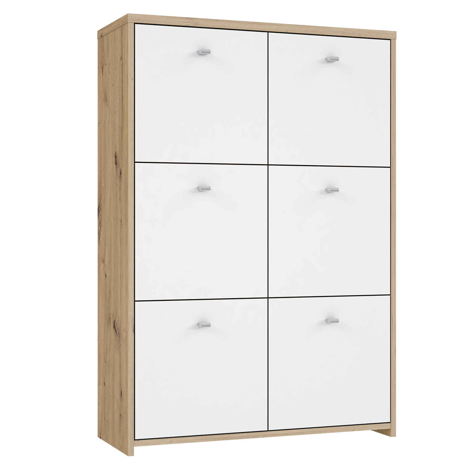 Kommode - Artisan Eiche-weiß - 77 cm breit - 6 Türen