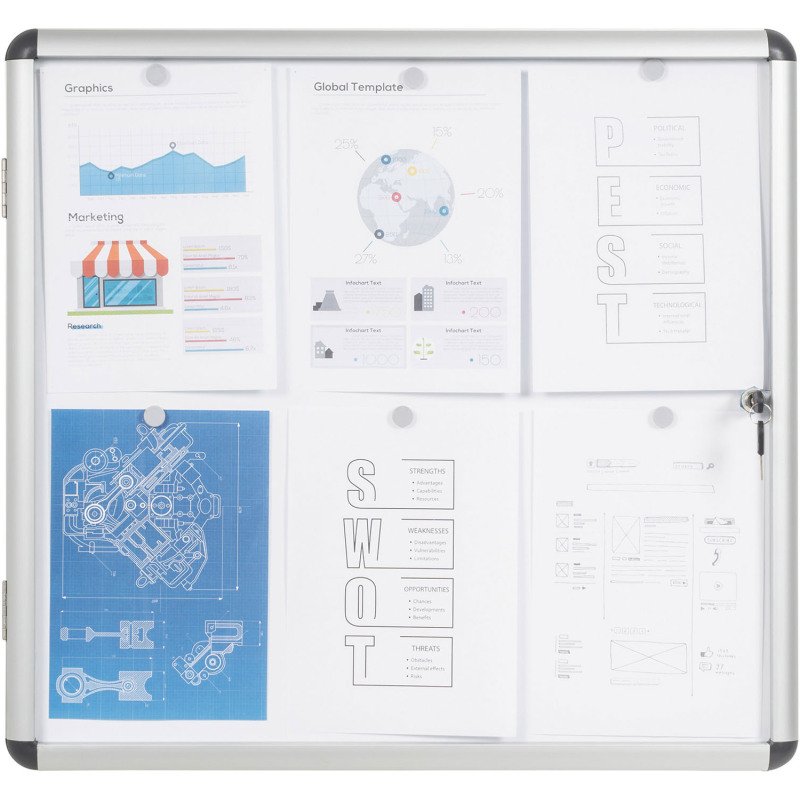Vitrine d'affichage intérieur laqué Enclore Bi-office - 6 feuilles