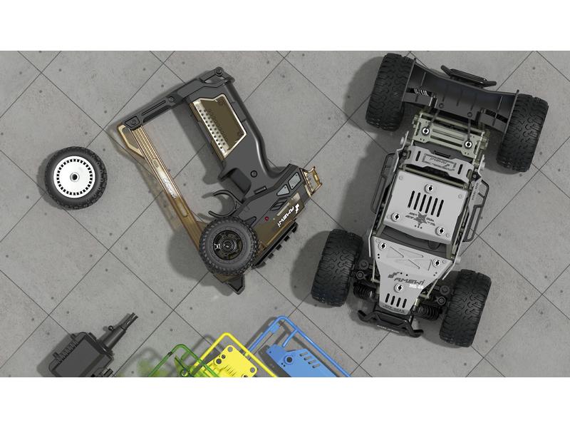 Amewi Buggy CoolRC DIY Stone 2WD Bausatz, 1:18 Kleiner RC Buggy zum selber zusammenbauen