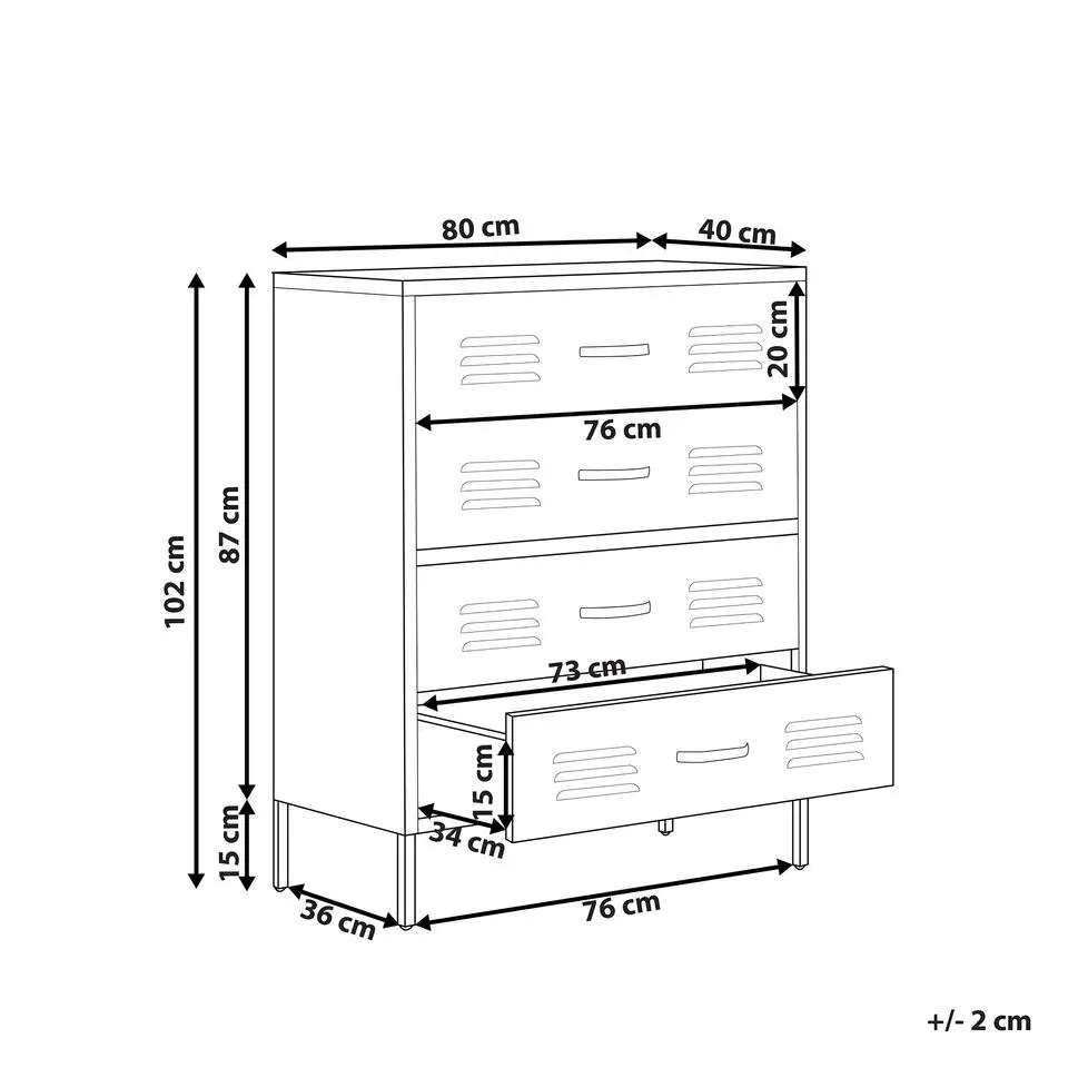 ENAGO - Commode - Zwart - Staal