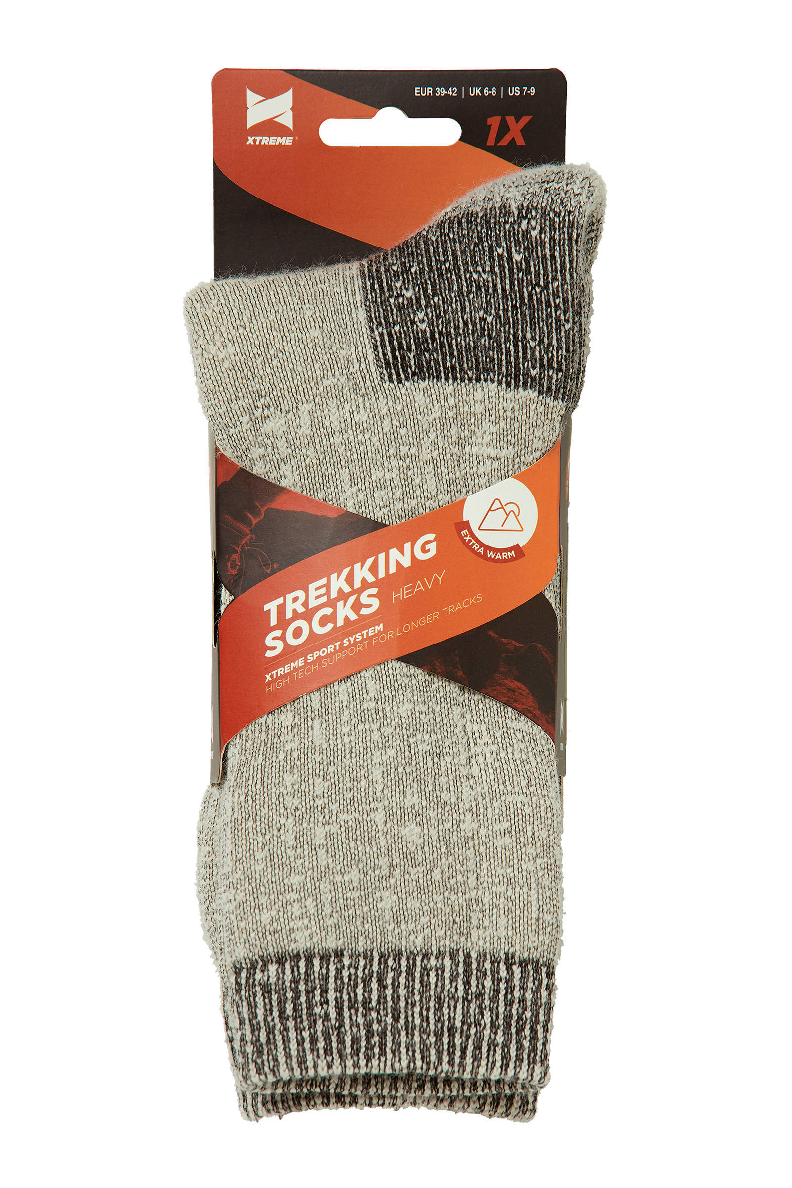 Xtreme thermo wandelsokken beige/grijs